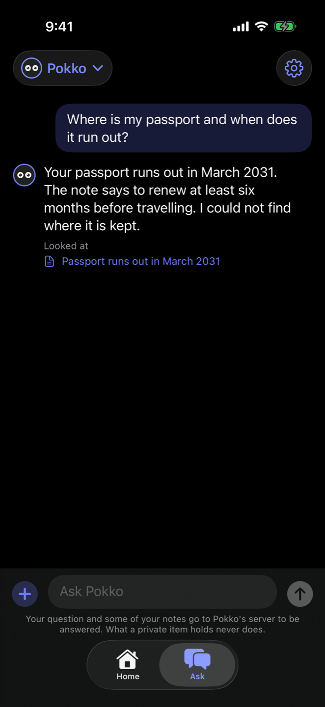 Pokko on the iPhone answering the same question